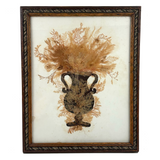 Lush Victorian Sea Moss Composition with Cut Paper Urn, Mid 19th Century, Period Oak Frame