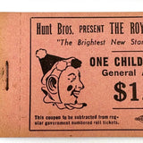 Hunt Brothers c. 1950s-60s Circus Tickets! Lot of 4 Books of Ten
