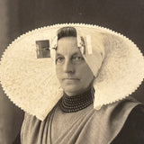 Dutch Woman in Traditional Zeeland "Oorijzer" (Ear Iron) Headdress, Real Photo Postcard c. 1910s