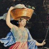 Baccante dell'Ercolano, Much Handled 19th Century Italian Grand Tour Watercolor