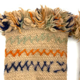 SOLD Very Tender, Densely Knit, Heavy Wool Presumed Antique Swedish Child's Mittens with Embroidery and Fringe