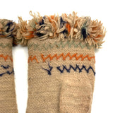 SOLD Very Tender, Densely Knit, Heavy Wool Presumed Antique Swedish Child's Mittens with Embroidery and Fringe