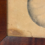 Three Cats with Blue String, c. 1870s Theorem Watercolor in Period Frame