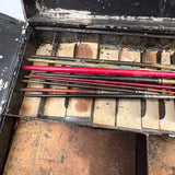 Patina-Full 19th Century Tin Fold Out Painter's Box, As Found (with Brushes and Ballantine Bottle Opener)