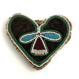 Early Heart Shaped (c. Mid 19th Century) Beaded Iroquois Pin Cushion