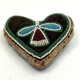 Early Heart Shaped (c. Mid 19th Century) Beaded Iroquois Pin Cushion