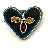 Early Heart Shaped (c. Mid 19th Century) Beaded Iroquois Pin Cushion
