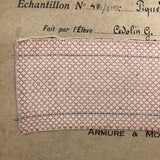 1932-33 French Weaving School Matelasse Weaving Pattern and Sample