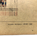 1932-33 French Weaving School Matelasse Weaving Pattern and Sample