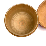 Extra Large Old Painted Treen Apple with Stencil Painted Green Leaves