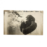 Observation Balloon on Fire, Poignant Annotated Photo of Photo, WWI Real Photo Postcard