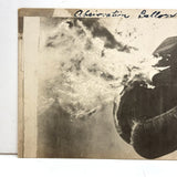 Observation Balloon on Fire, Poignant Annotated Photo of Photo, WWI Real Photo Postcard