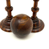 Lovely Pair of Treen Goblets with Marquetry Darning Ball, Sold as Set