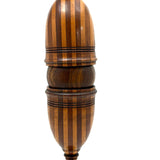 Lovely Pair of Treen Goblets with Marquetry Darning Ball, Sold as Set