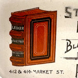 Stuart Brothers, Philadelphia Blank Book Ledgers Antique Advertising Paperweight