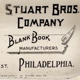 Stuart Brothers, Philadelphia Blank Book Ledgers Antique Advertising Paperweight