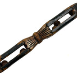 Fancy 19th Century Carved Double Ball in Cage Whimsy (Presumed Weaving Shuttle) in Original Polychrome #2