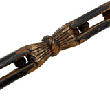 Fancy 19th Century Carved Double Ball in Cage Whimsy (Presumed Weaving Shuttle) in Original Polychrome #2