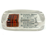 Stuart Brothers, Philadelphia Blank Book Ledgers Antique Advertising Paperweight