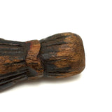 Fancy 19th Century Carved Double Ball in Cage Whimsy (Presumed Weaving Shuttle) in Original Polychrome #2