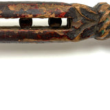 Extra Fancy 19th Century Double Ball in Cage  (Presumed Weaving Shuttle) Whimsy in Original Polychrome #1