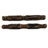 Extra Fancy 19th Century Double Ball in Cage  (Presumed Weaving Shuttle) Whimsy in Original Polychrome #1