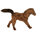 Super Sweet, Very Naive Old Spotted, Jointed Wooden Toy Horse