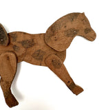 Super Sweet, Very Naive Old Spotted, Jointed Wooden Toy Horse