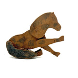 Super Sweet, Very Naive Old Spotted, Jointed Wooden Toy Horse