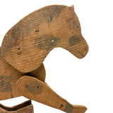 Super Sweet, Very Naive Old Spotted, Jointed Wooden Toy Horse
