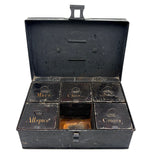 C. 1880s Spice Box with Hand-lettered--and Spice Filled!--Tin Canisters