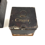 C. 1880s Spice Box with Hand-lettered--and Spice Filled!--Tin Canisters