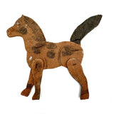 Super Sweet, Very Naive Old Spotted, Jointed Wooden Toy Horse
