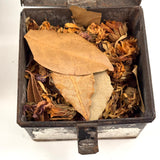 C. 1880s Spice Box with Hand-lettered--and Spice Filled!--Tin Canisters