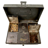 C. 1880s Spice Box with Hand-lettered--and Spice Filled!--Tin Canisters
