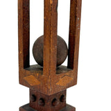 Architectural Antique Tall Ball in Cage Whimsy with Inlaid Shapes and Bulb Top