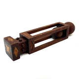 Architectural Antique Tall Ball in Cage Whimsy with Inlaid Shapes and Bulb Top