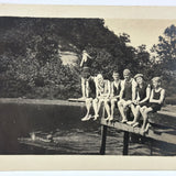 Diver on the Plank with Dock Sitters and on Swimmer Below, Sweet Old Snapshot