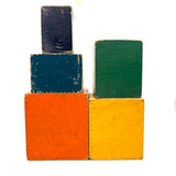 Excellent Old Painted Wood Nesting / Stacking Box Set with Jointed Corners, Beautifully Aged