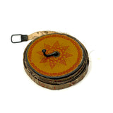 Antique Cloth Measuring Tape in Lovely Tin Litho Case with Winder