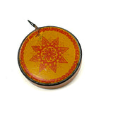 Antique Cloth Measuring Tape in Lovely Tin Litho Case with Winder