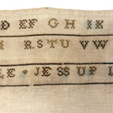 Salle Jessup, 1791 Small Alphabet Sampler with Staccato Rhythm