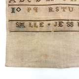 Salle Jessup, 1791 Small Alphabet Sampler with Staccato Rhythm
