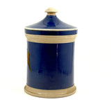 ZINCO, Gorgeous Large 19th Century Ironstone Apothecary Jar with Hand-painted Label Over Gold Leaf