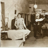 Ironing and Pressing at the Neptune Valet Shop, c. 1930s Large Snapshot Photo