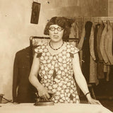Ironing and Pressing at the Neptune Valet Shop, c. 1930s Large Snapshot Photo