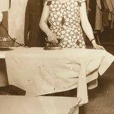 Ironing and Pressing at the Neptune Valet Shop, c. 1930s Large Snapshot Photo