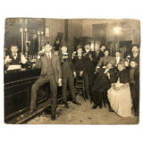 Bottoms Up, Fabulous c. 1900 Mounted Photo of Three Generations in Tavern