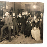 Bottoms Up, Fabulous c. 1900 Mounted Photo of Three Generations in Tavern