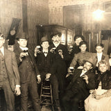 Bottoms Up, Fabulous c. 1900 Mounted Photo of Three Generations in Tavern